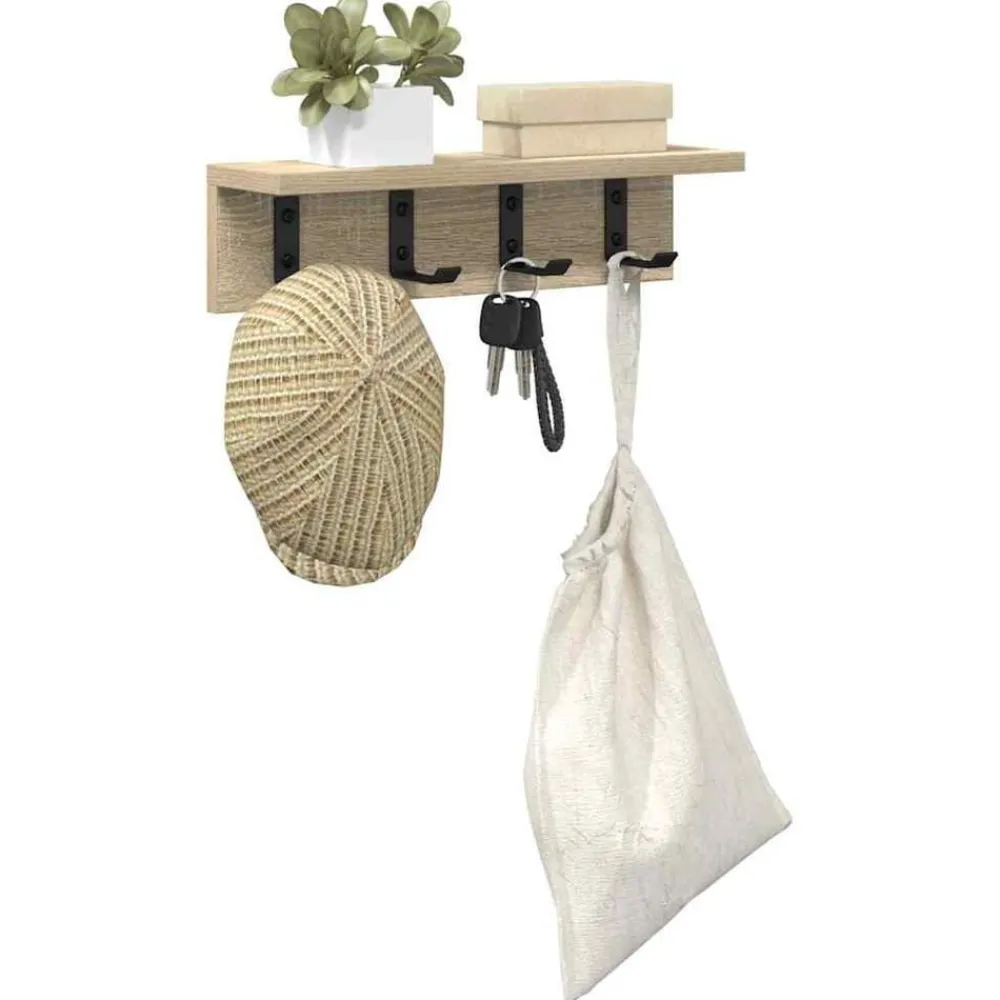 Étagères-vidaXL Porte-manteau mural Chêne Sonoma 40 x 10,5 x 10,5 cm Chêne sonoma