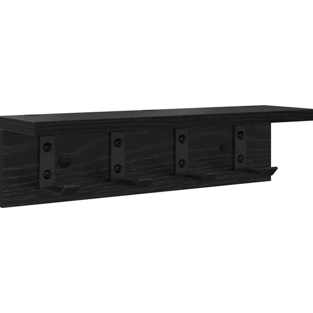 Étagères-vidaXL Porte-manteau mural Chêne noir 40 x 10,5 x 10,5 cm Chêne noir