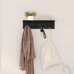 Étagères-vidaXL Porte-manteau mural Chêne noir 40 x 10,5 x 10,5 cm Ch&ecirc;ne noir