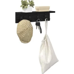 Étagères-vidaXL Porte-manteau mural Chêne noir 40 x 10,5 x 10,5 cm Chêne noir