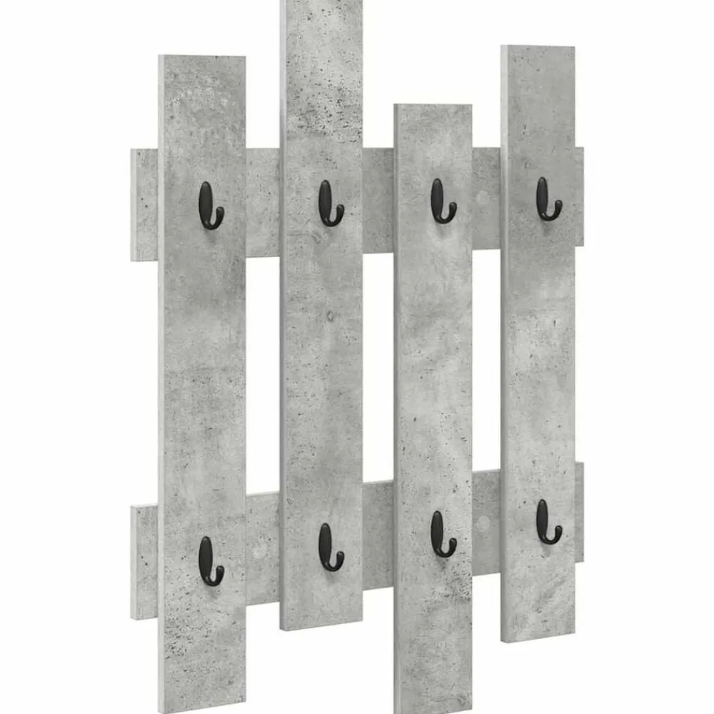 Étagères-vidaXL Porte-manteau mural 60 x 3 x 82 cm Bois d'ingénierie Gris béton