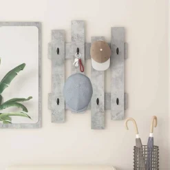 Étagères-vidaXL Porte-manteau mural 60 x 3 x 82 cm Bois d'ingénierie Gris béton