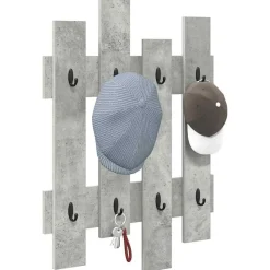 Étagères-vidaXL Porte-manteau mural 60 x 3 x 82 cm Bois d'ingénierie Gris béton