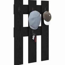 vidaXL Porte-manteau mural Montage mural Chêne noir 65 x 3 x 100 cm