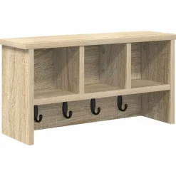 Étagères-vidaXL Porte-manteau mural avec étagère Chêne Sonoma 50 x 16 x 26 cm Ch&ecirc;ne sonoma