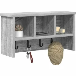 Étagères-vidaXL Porte-manteau mural avec étagère Gris Sonoma 50 x 16 x 26 cm Sonoma gris
