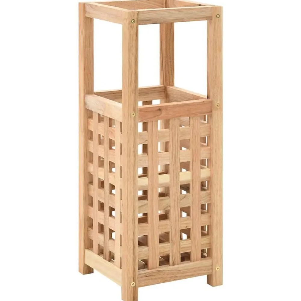 vidaXL Porte-parapluie 18 x 18 x 50 cm Bois de noyer massif