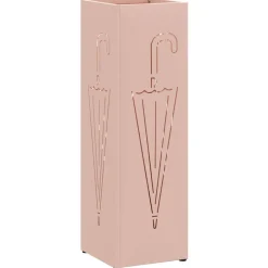 Produits Ménagers-vidaXL Porte-parapluie avec stockage 15,5 x 15,5 x 49 cm Métal Rose