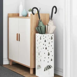 vidaXL Porte-parapluie avec stockage 15,5 x 15,5 x 49 cm Métal