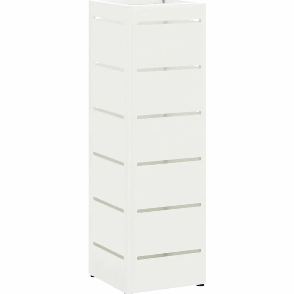 Produits Ménagers-vidaXL Porte-parapluie avec stockage 15,5 x 15,5 x 49 cm Acier Blanc