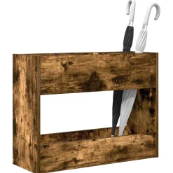 vidaXL Porte-parapluie Chêne fumé 65 x 24 x 50 cm Bois d'ingénierie