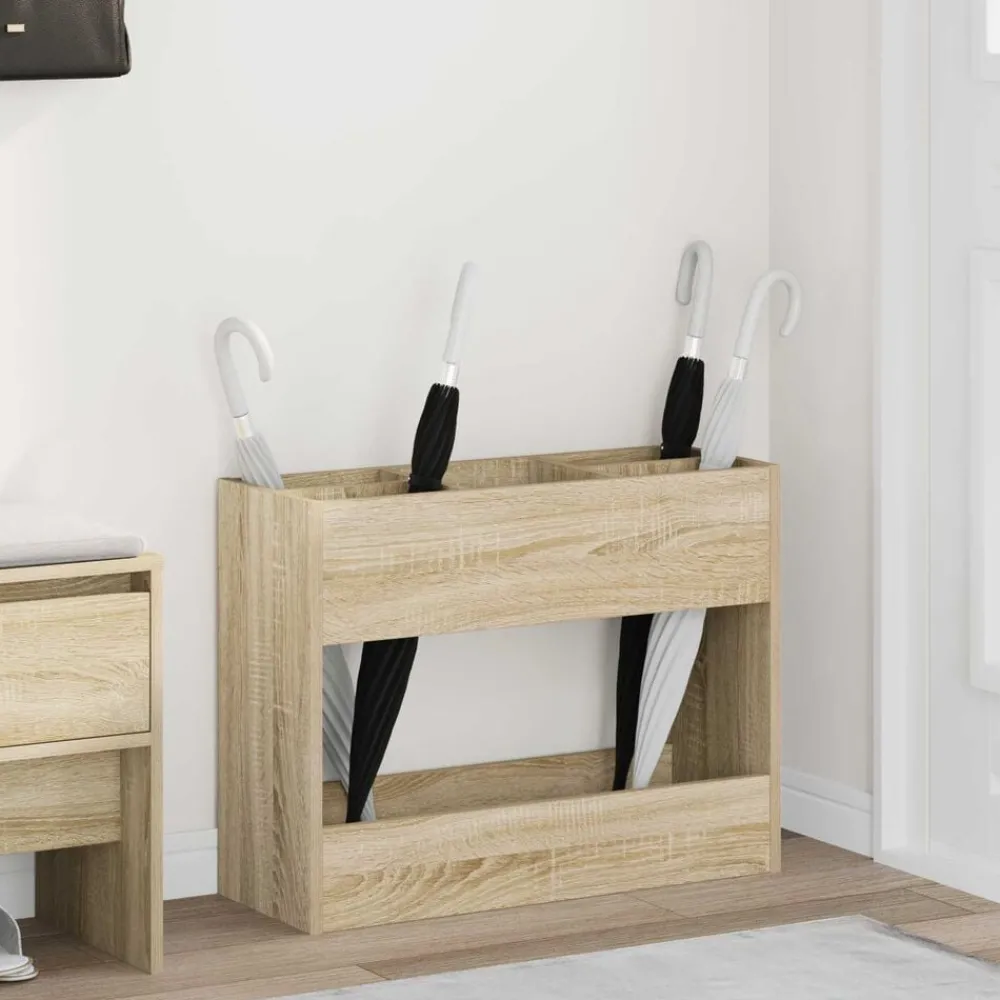 Produits Ménagers-vidaXL Porte-parapluie Chêne Sonoma 65 x 24 x 50 cm Bois d'ingénierie Chêne sonoma