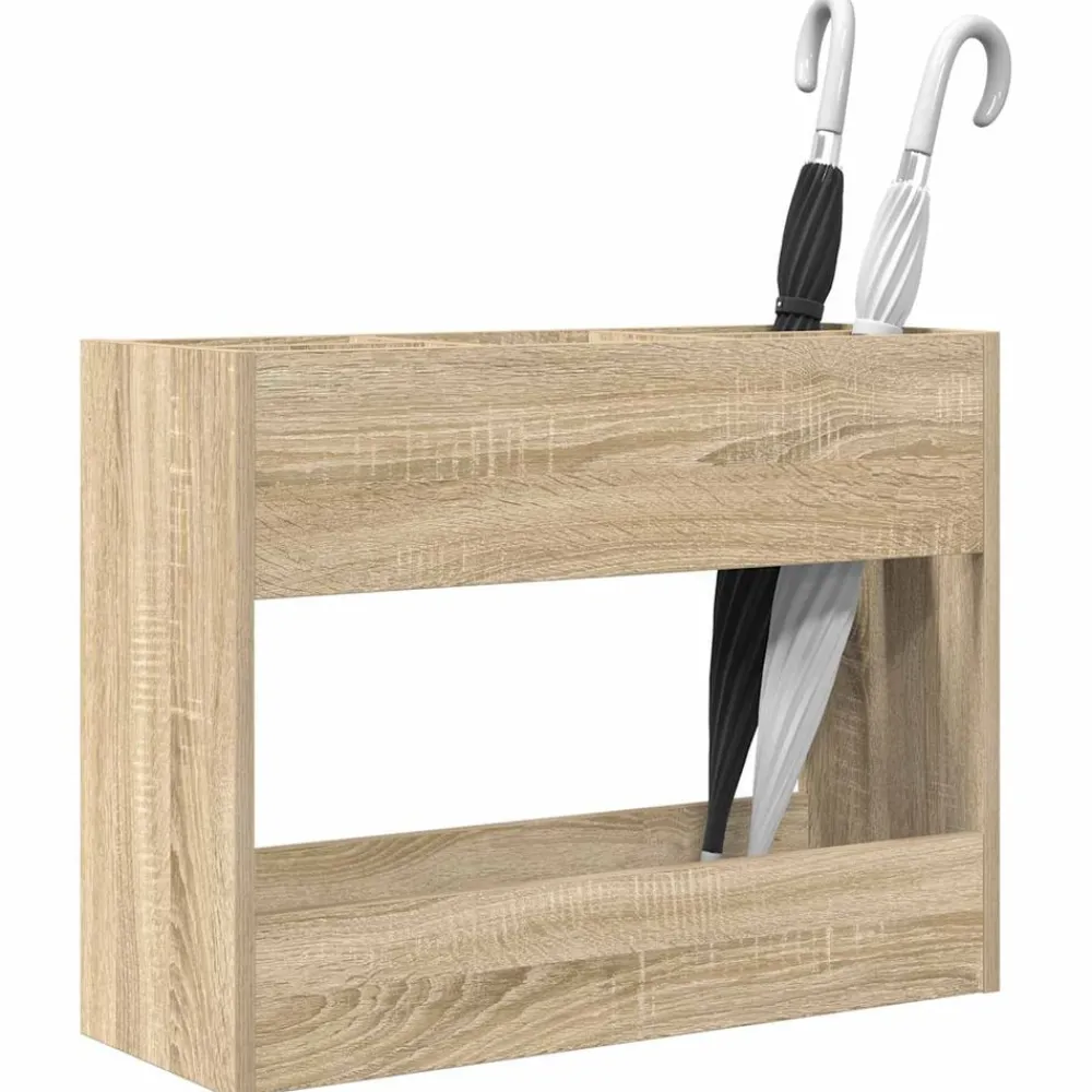 Produits Ménagers-vidaXL Porte-parapluie Chêne Sonoma 65 x 24 x 50 cm Bois d'ingénierie Chêne sonoma