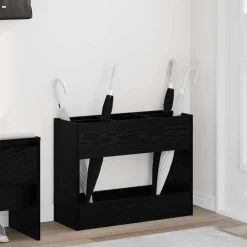 Produits Ménagers-vidaXL Porte-parapluie Chêne noir 65 x 24 x 50 cm Bois d'ingénierie Ch&ecirc;ne noir