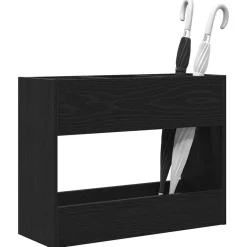 Produits Ménagers-vidaXL Porte-parapluie Chêne noir 65 x 24 x 50 cm Bois d'ingénierie Ch&ecirc;ne noir