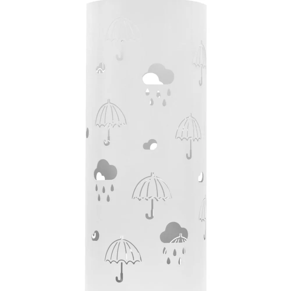 Produits Ménagers-vidaXL Porte-parapluie Design Parapluies Acier Blanc