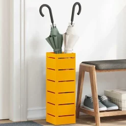 Produits Ménagers-vidaXL Porte-parapluie Moutarde 15,5 x 15,5 x 49 cm Métal jaune moutarde