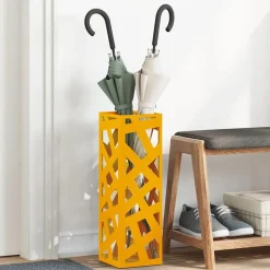 Produits Ménagers-vidaXL Porte-parapluie Moutarde 15,5 x 15,5 x 49 cm Métal jaune moutarde