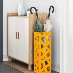 Produits Ménagers-vidaXL Porte-parapluie Moutarde 15,5 x 15,5 x 49 cm Métal jaune moutarde