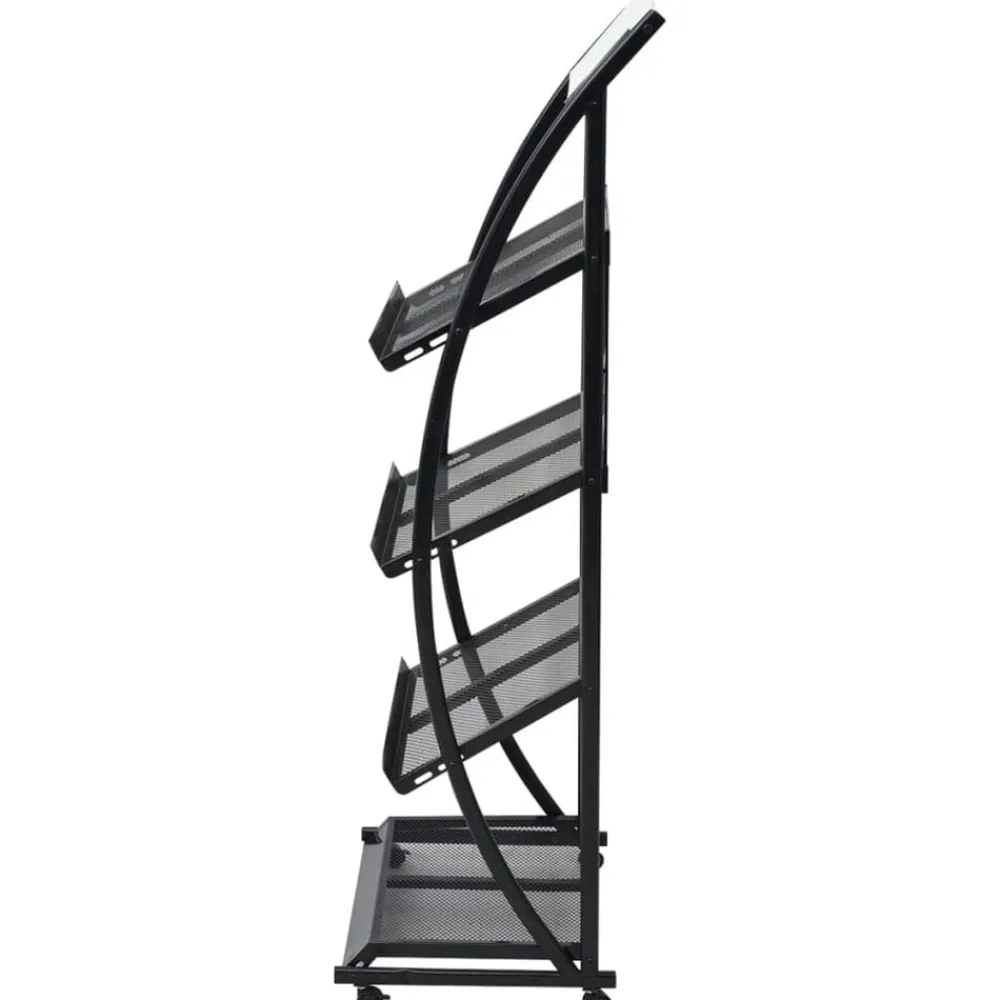 vidaXL Porte-revue 47 x 40 x 134 cm Noir et blanc A4