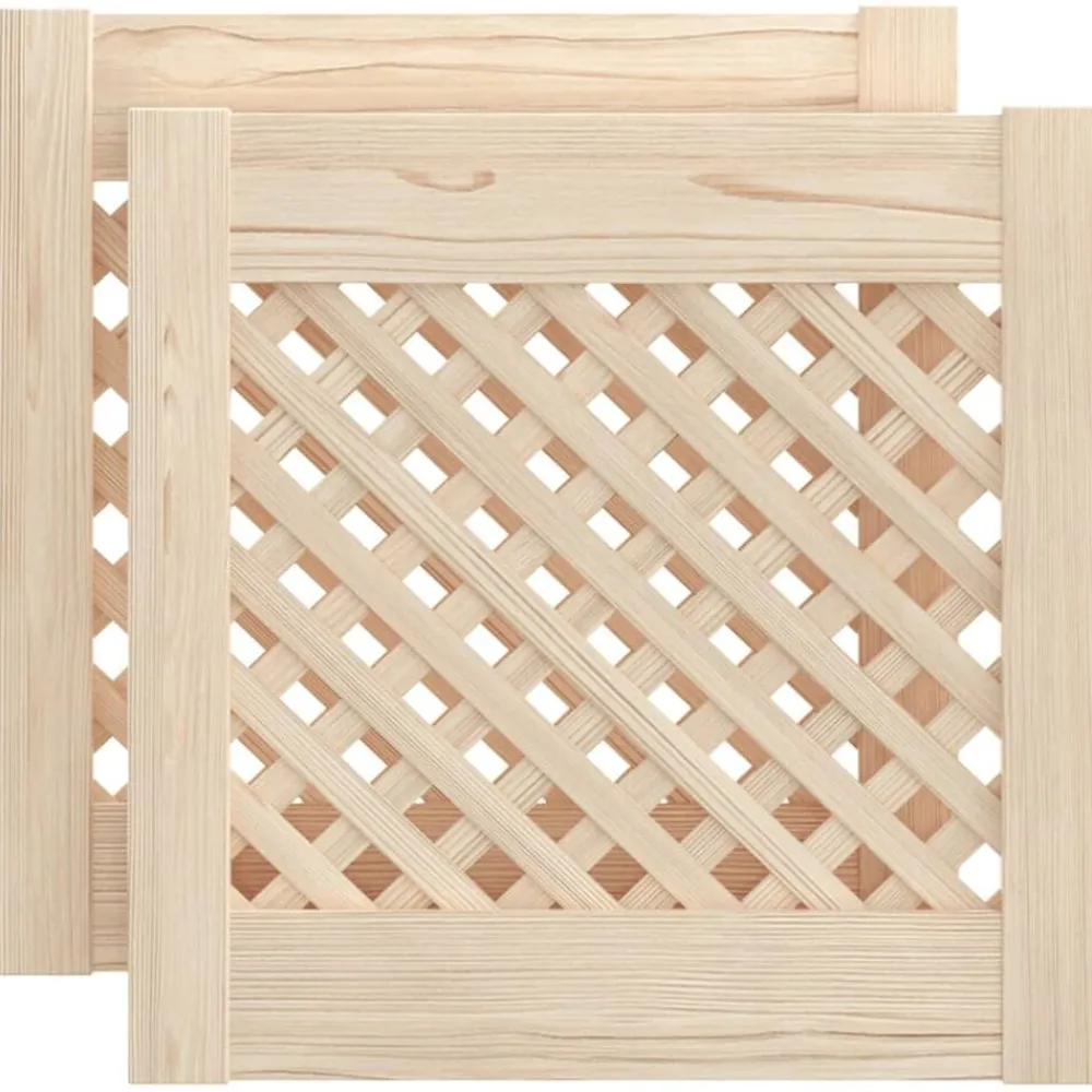vidaXL Portes d'armoires en treillis 2 pcs 39,5x39,5 cm pin massif