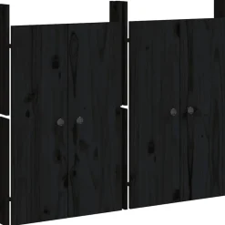 vidaXL Portes de cuisine d'extérieur MEPPEL 2 pcs noir bois de pin massif