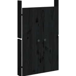 vidaXL Portes de cuisine d'extérieur MEPPEL 2 pcs noir bois de pin massif
