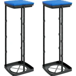 Produits Ménagers-vidaXL Porte-sacs poubelles 2 pcs noir et bleu 120 L PP