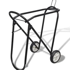 Loisirs De Plein Air-vidaXL Porte-selle pliable métallique avec roues