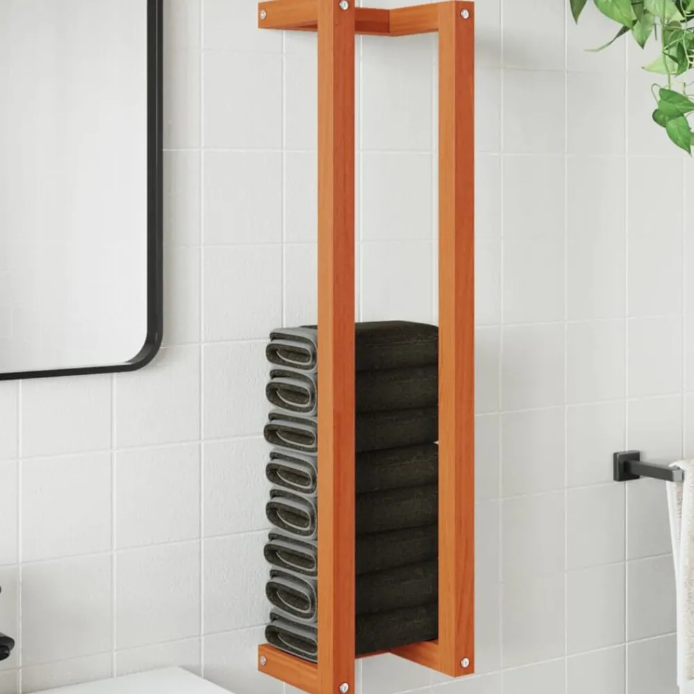 Accessoires De Salle De Bain-vidaXL Porte-serviette 23x18x90 cm bois de pin massif Marron cire