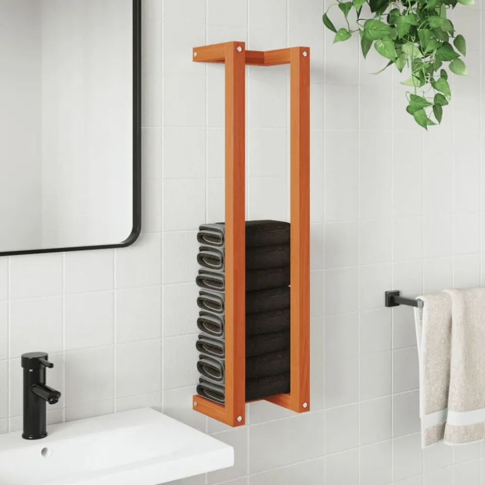 Accessoires De Salle De Bain-vidaXL Porte-serviette 23x18x90 cm bois de pin massif Marron cire