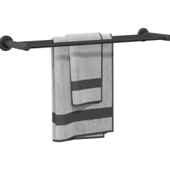 Accessoires De Salle De Bain-vidaXL Porte-serviettes Noir 61 x 14,5 x 5 cm Acier inoxydable