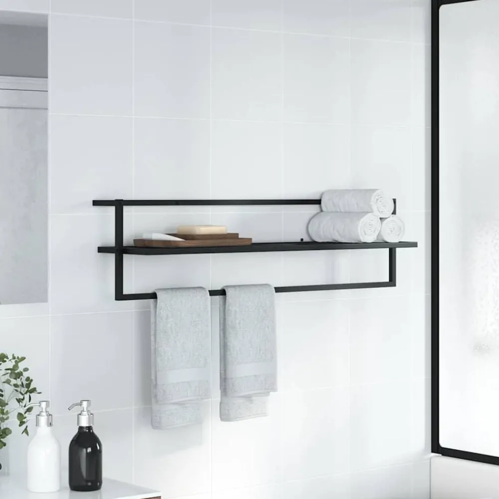 Accessoires De Salle De Bain-vidaXL Porte-serviettes 95x25x22 cm Fer Noir