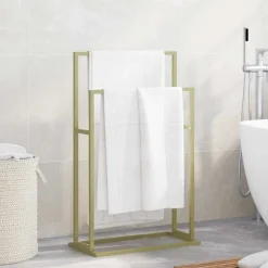 Accessoires De Salle De Bain-vidaXL Porte-serviettes sur pied 48x24x78,5 cm Fer Doré