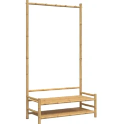 Produits Ménagers-vidaXL Porte-vêtement avec étagères 103x40x183 cm bambou