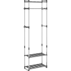 vidaXL Porte-vêtements à 3 niveaux Argenté 59x29x192 cm Aluminium