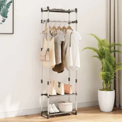 vidaXL Porte-vêtements à 3 niveaux Argenté 59x29x192 cm Aluminium