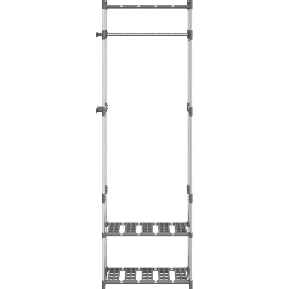 vidaXL Porte-vêtements à 3 niveaux Argenté 59x29x192 cm Aluminium
