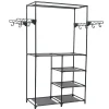 Produits Ménagers-vidaXL Porte-vêtements Acier et tissu non-tissé 87x44x158 cm Noir