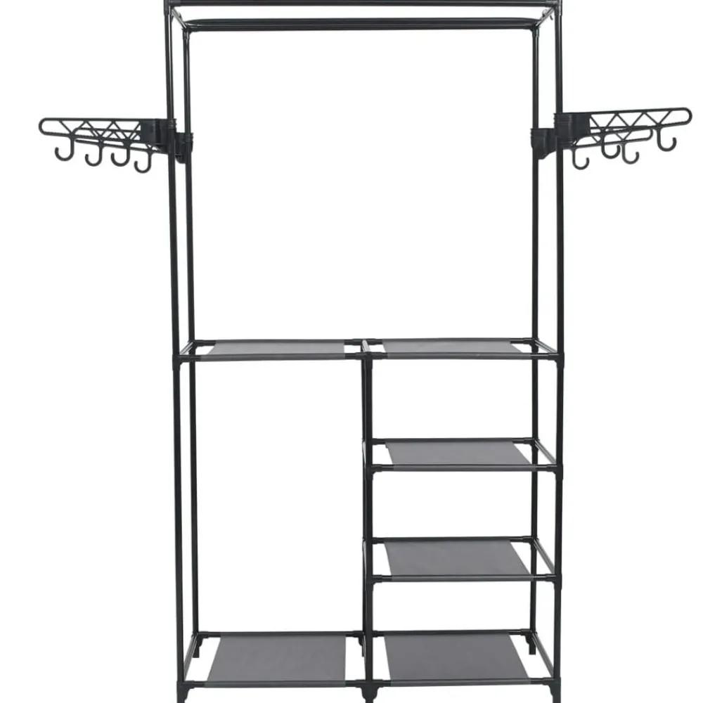 Produits Ménagers-vidaXL Porte-vêtements Acier et tissu non-tissé 87x44x158 cm Noir