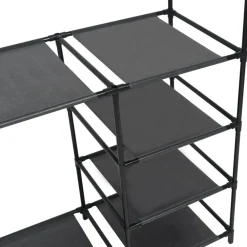 Produits Ménagers-vidaXL Porte-vêtements Acier et tissu non-tissé 87x44x158 cm Noir