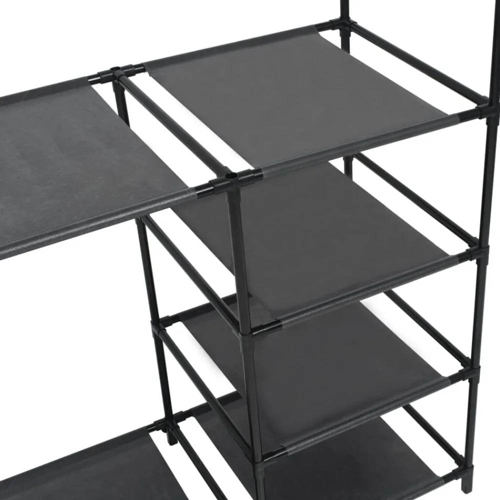 Produits Ménagers-vidaXL Porte-vêtements Acier et tissu non-tissé 87x44x158 cm Noir