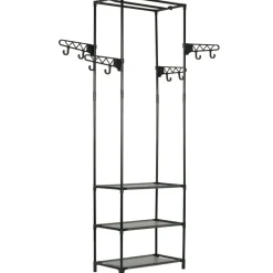 Produits Ménagers-vidaXL Porte-vêtements Acier et tissu non-tissé 55x28,5x175 cm Noir