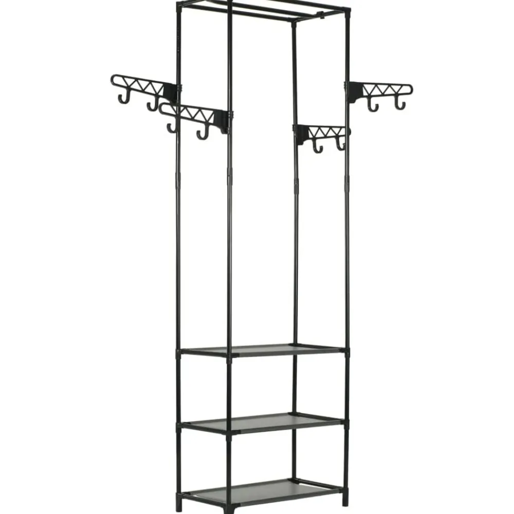Produits Ménagers-vidaXL Porte-vêtements Acier et tissu non-tissé 55x28,5x175 cm Noir