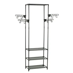 Produits Ménagers-vidaXL Porte-vêtements Acier et tissu non-tissé 55x28,5x175 cm Noir