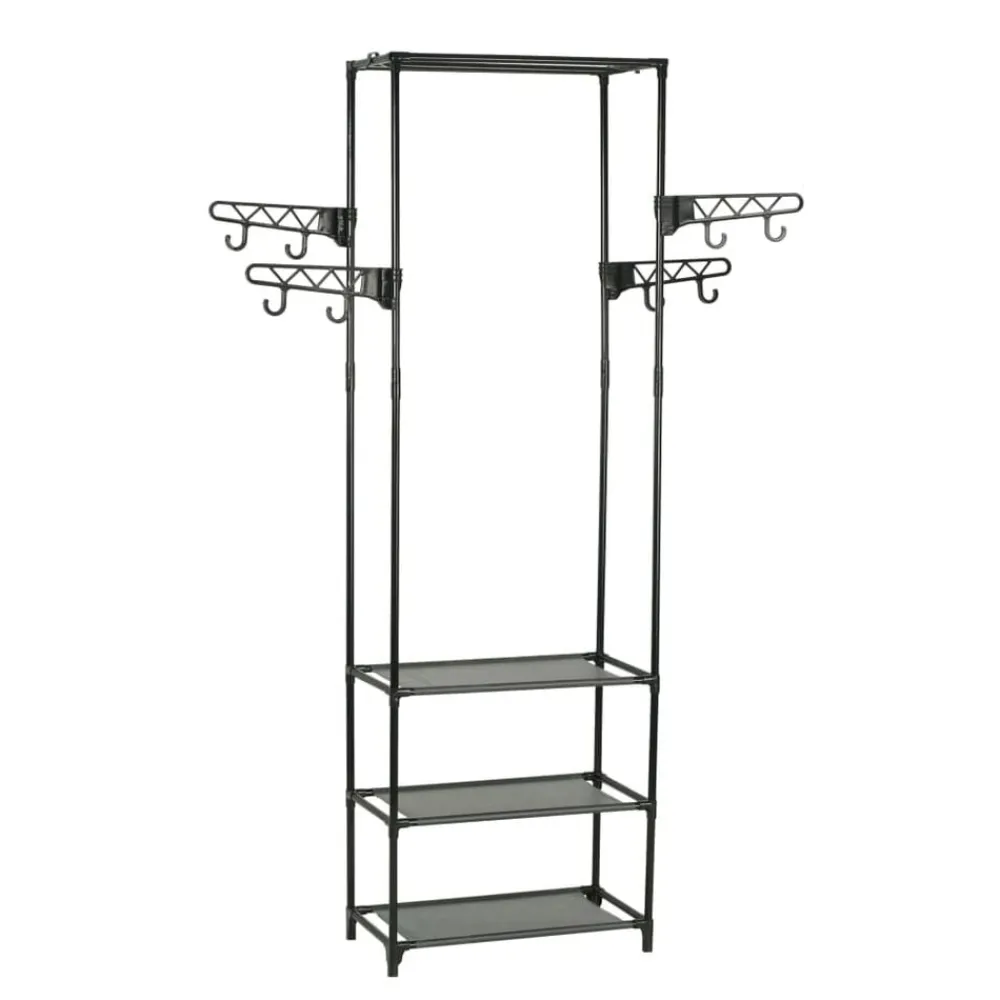 Produits Ménagers-vidaXL Porte-vêtements Acier et tissu non-tissé 55x28,5x175 cm Noir