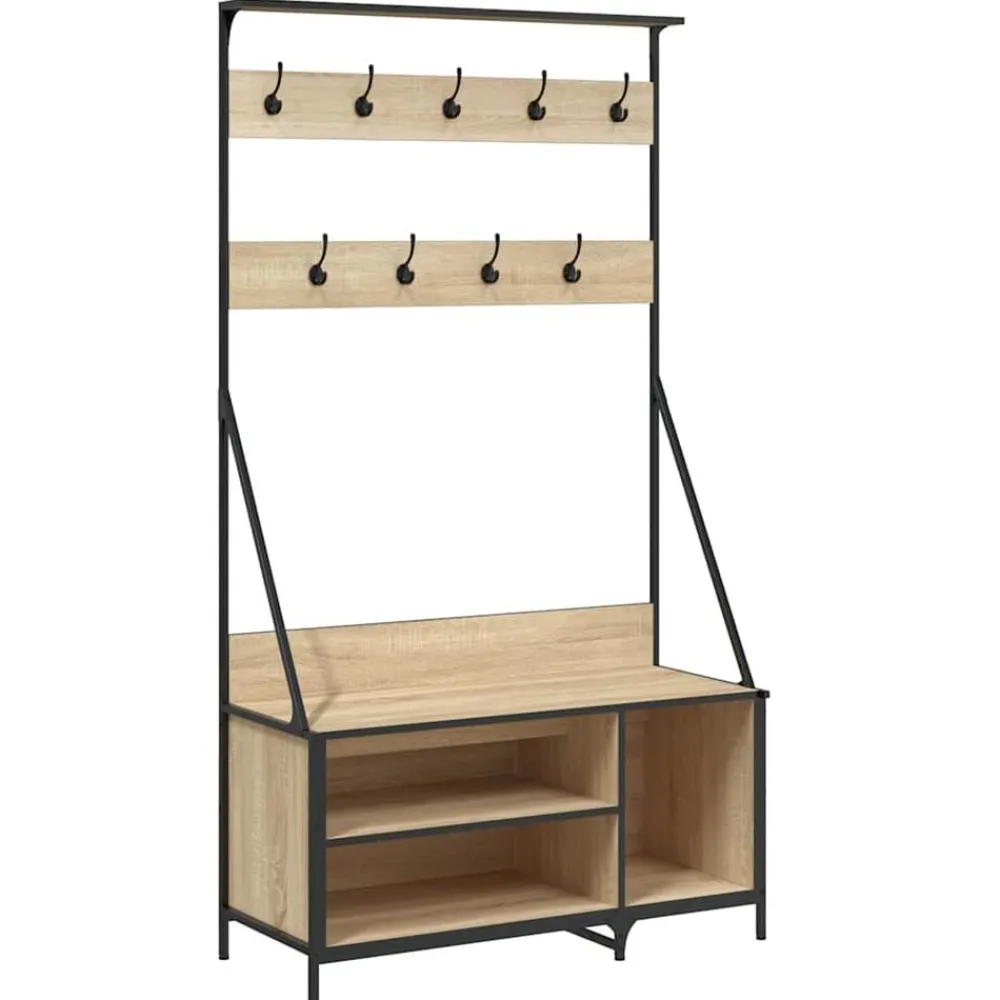Produits Ménagers-vidaXL Porte-vêtements et rangement des chaussures chêne sonoma Chêne sonoma
