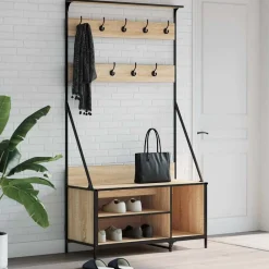 Produits Ménagers-vidaXL Porte-vêtements et rangement des chaussures chêne sonoma Ch&ecirc;ne sonoma