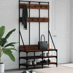 Produits Ménagers-vidaXL Porte-vêtements et rangement des chaussures chêne marron Ch&ecirc;ne marron