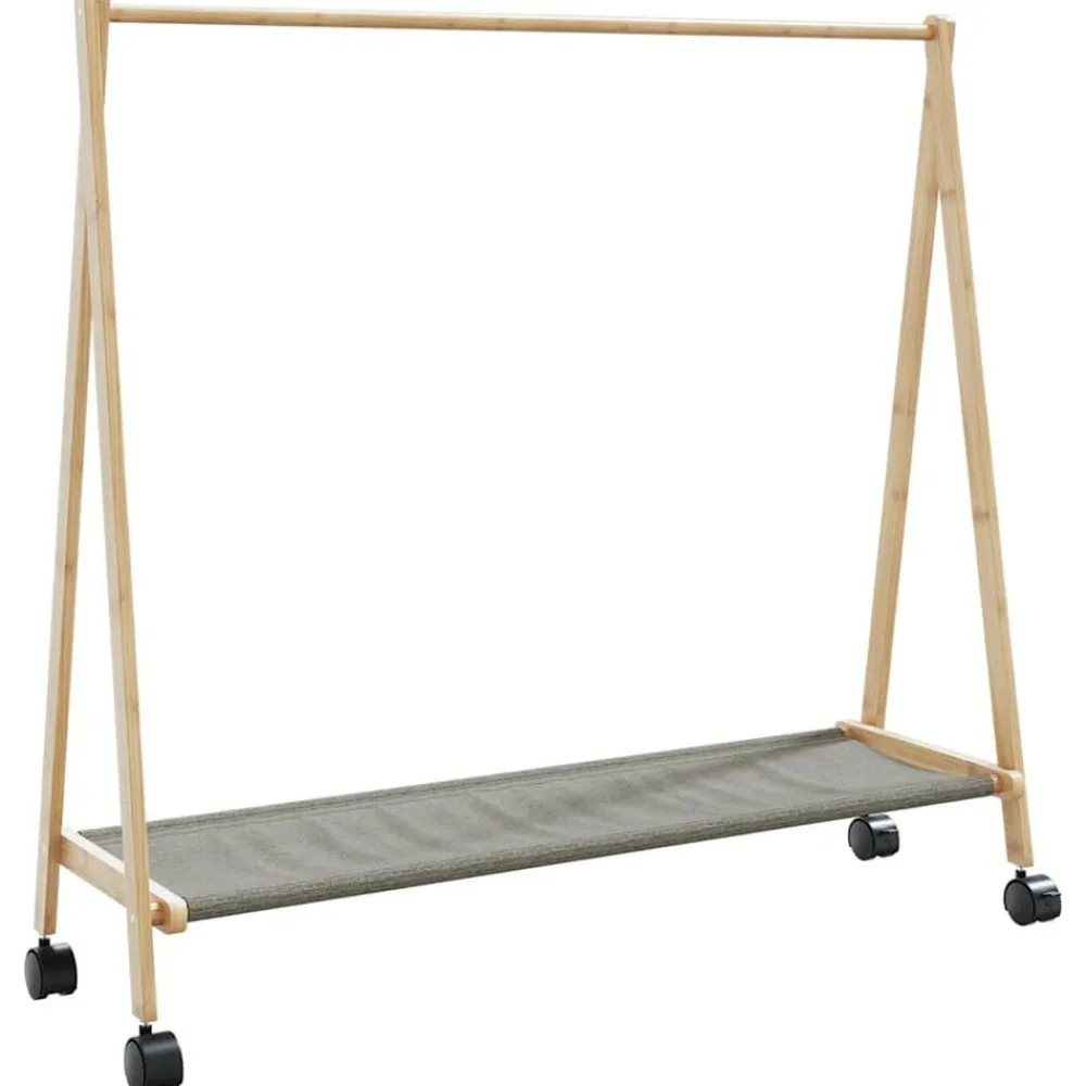 vidaXL Porte-vêtements et étagères et roulettes 106x34x106,5cm bambou